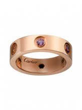 Cartier Love Ring Pink Gold Sapphires Garnets Amethyst B4087800